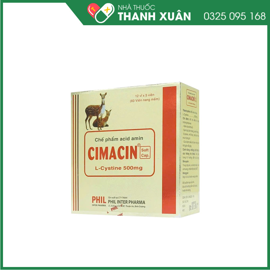 Cimacin điều trị sạm da, viêm da, mề đay, mụn trứng cá, khô tóc&amp;móng